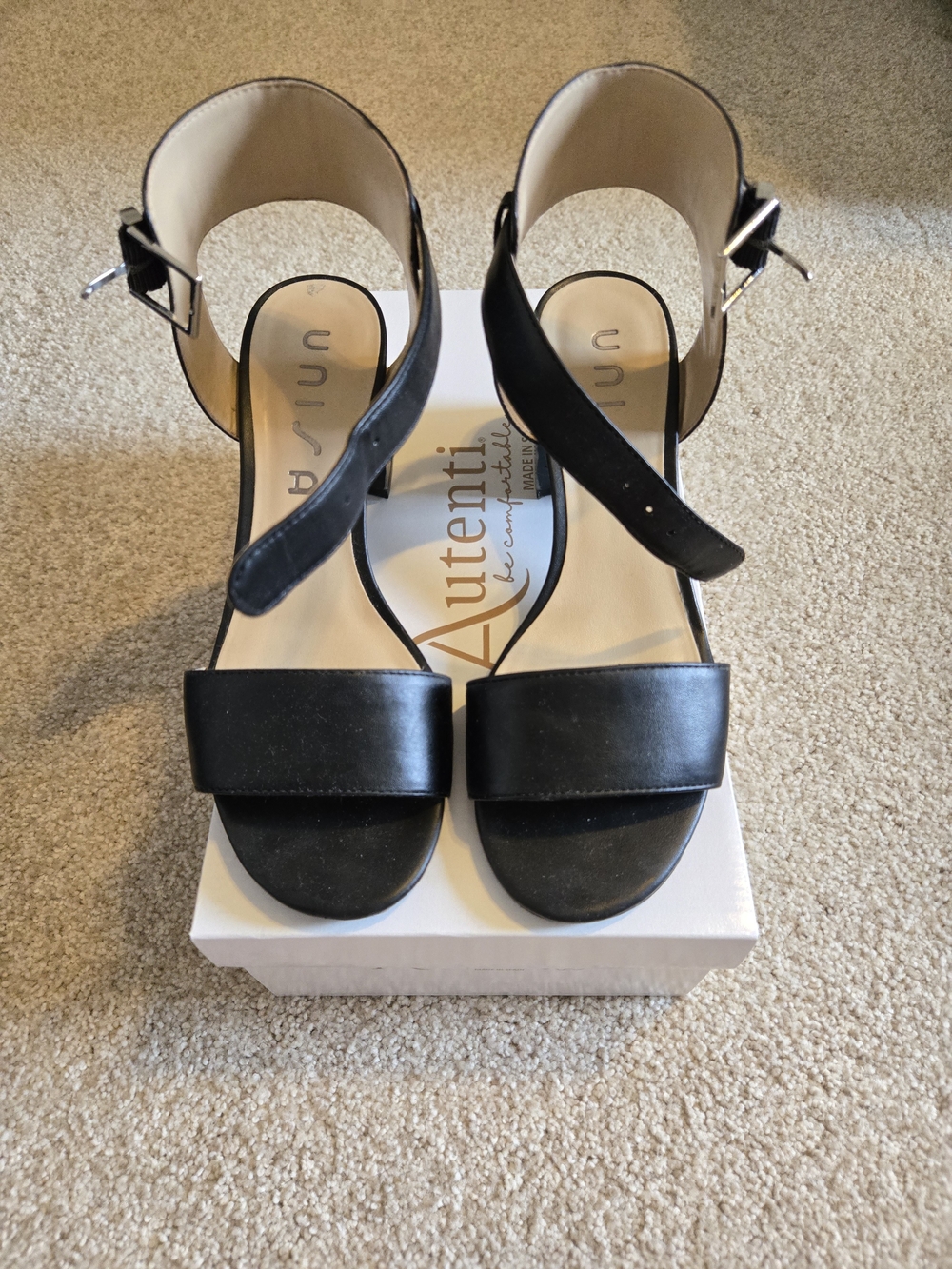 Unisa Black Ankle-Strap Sandals